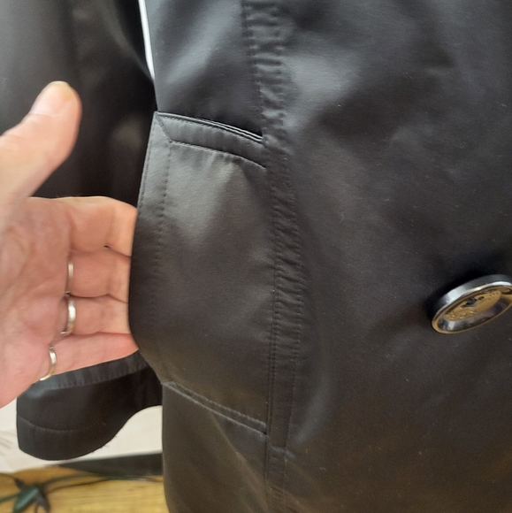 Black Michael Kors Lined Trench Coat Size SP - Picture 3 of 14